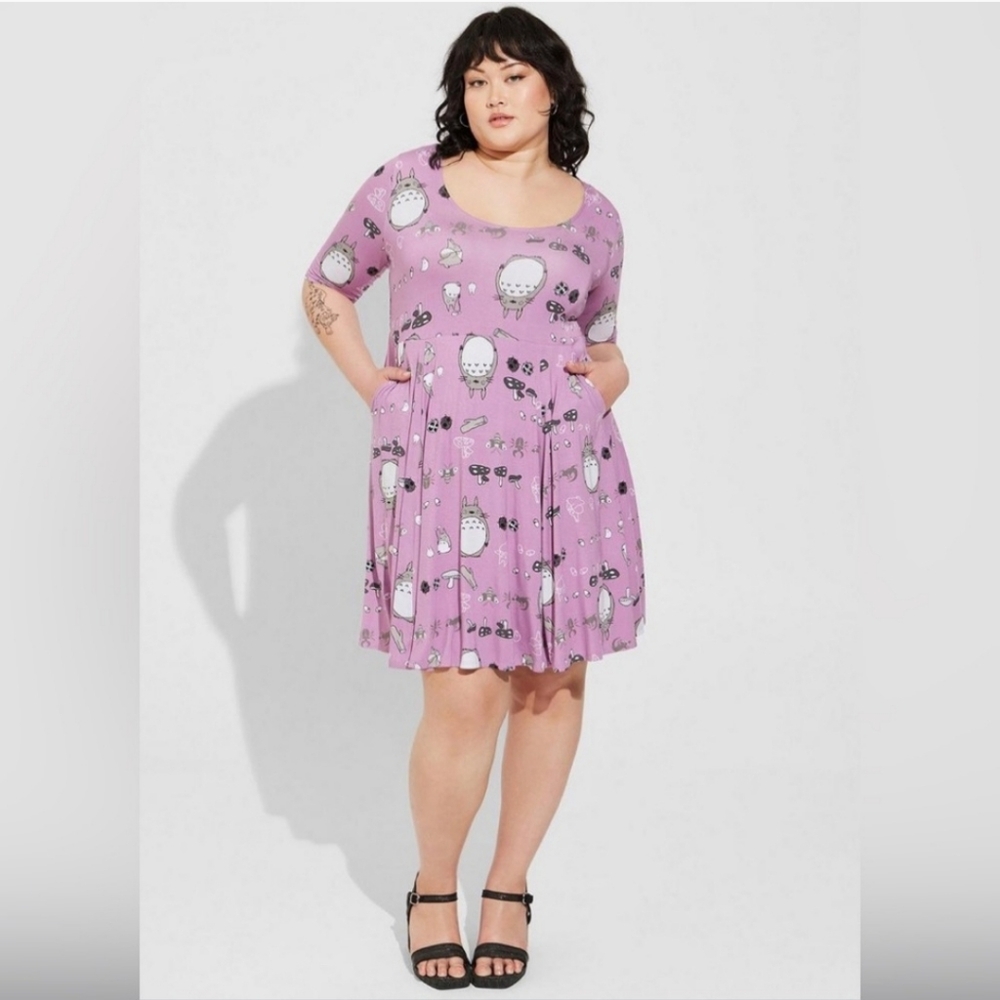 NWT Torrid Studio Ghibli Totoro Mini Super Soft Skater Dress